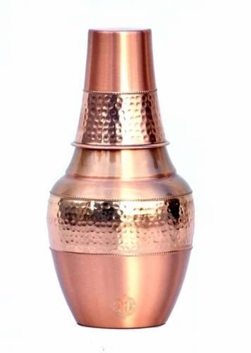 Pure Copper Surahi With Glass