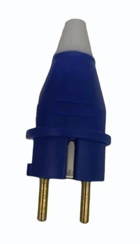 2 Pin Plug Top - Rubber Aluminium, Standard Size, Blue White | Industrial Application, 2.5A, 220V