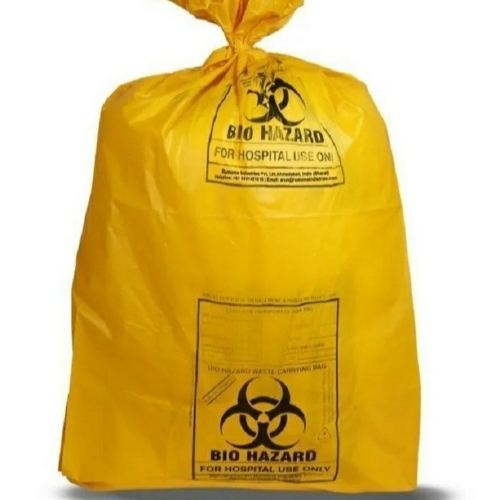 Bio Medical Waste Bags Yellow Plastic, Thin - Tear Resistant, Leak Proof, Large Capacity, Odor Control