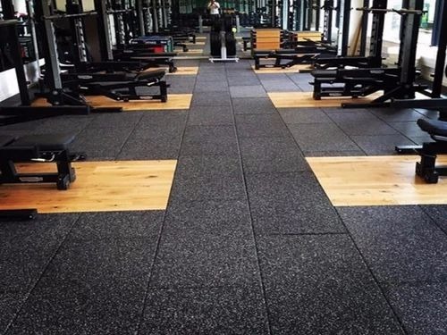Gym Flooring - Rectangular Custom Size Black | Modern Design Easy To Install And Maintain Highly Durable Fine Finish