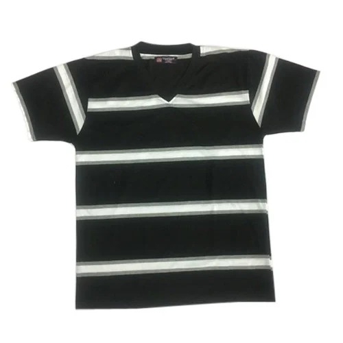 Mens V Neck T Shirt - Color: Black