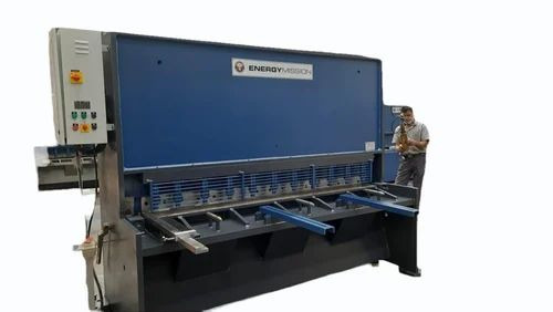 Metal Sheet Shearing Machine - Mild Steel 13x3000 mm, Blue Semi-Automatic | Energy Mission EM HVR1330
