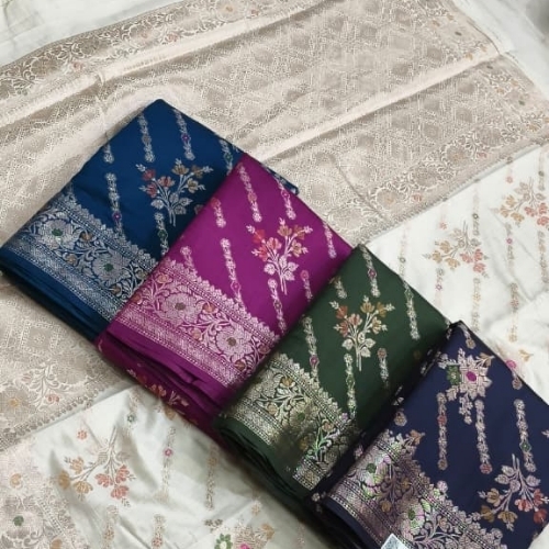Pure Paper Silk Meena Sarees