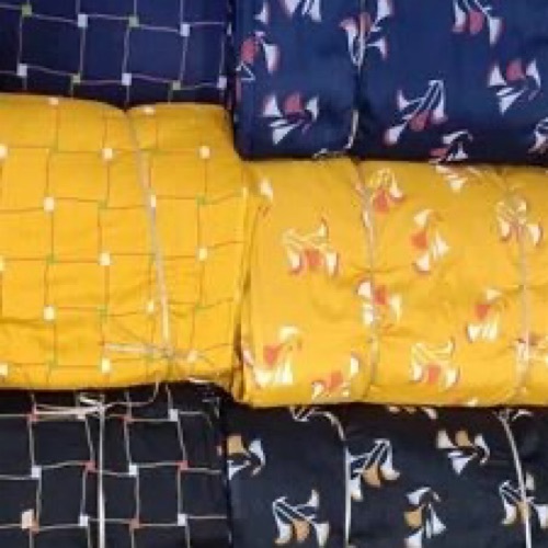 Rayon Print Fabric 12kg - Dark Blue 200 GSM, Geometric Pattern | Lightweight, Breathable, Durable, Vibrant Print