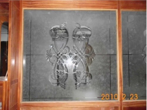 12mm Toughened Glass - Glass, 12mm, Transparent, Matt Printed Finish | Home, Hotel Use, Wood Frame