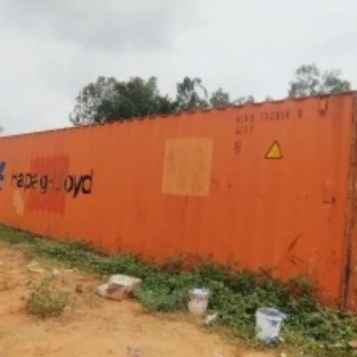 20 Ft Shipping Storage Container - Steel, Orange, 20 Ft | Weather Resistant, Secure Locking, Stackable, Ventilated Panels