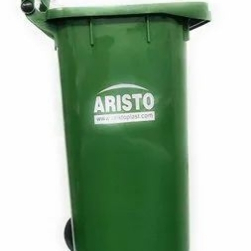 Green Dustbin - Durable Plastic 120L Green, Pedal Lid, Removable Liner, Scratch Resistant