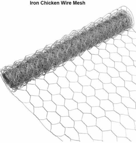 Hexagonal Iron Wire Mesh Netting - Galvanized Iron, Silver | Plain Weave Poultry Roll