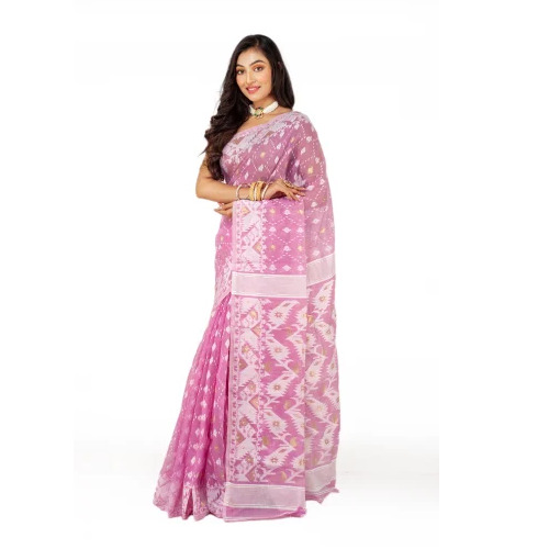 Light Pink Cotton Jamdani Saree