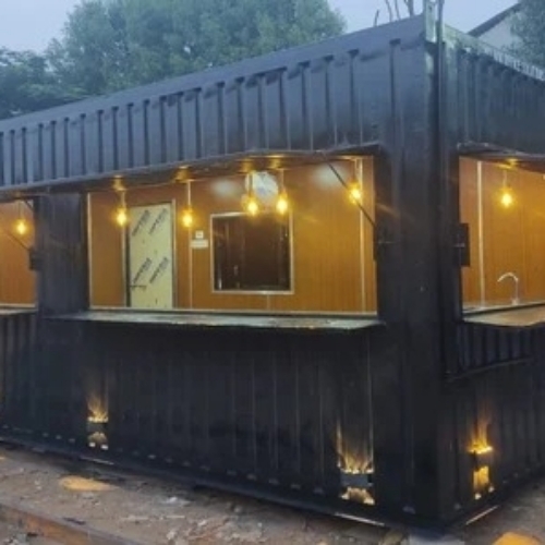 Portable Container Cafe - Steel Open Top, Weather Resistant, Secure Locking, Large Capacity, Corrosion Resistant, Stackable