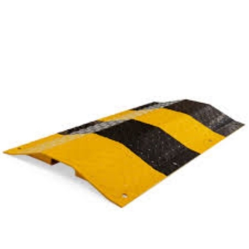 Road Safety Speed Breaker Bumper - Steel Yellow and Black | Durable Weather Resistant Shock Absorbing Anti-Slip Flexible Design