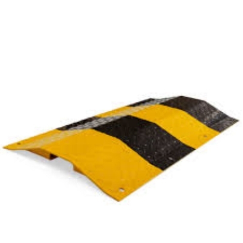 Steel Speed Bump - Steel, Black And Yellow, Manual | Durable Rubber, Weather Resistant, Shock Absorbing, Anti-slip, Traffic Calming