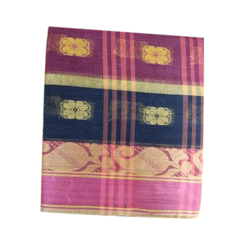 Casual Handloom Saree - Cotton, 6.3 M, Multicolor | Printed Pattern, Bengali Style, Unstitched Blouse Piece