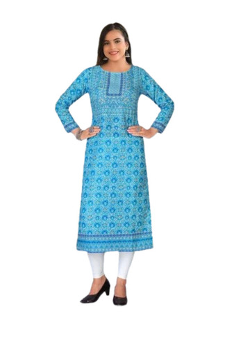Ladies Cotton Printed Long Kurti