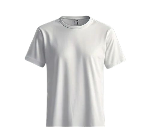 Men Cotton Round Neck T Shirt - Cotton Customized Sizes White Half Sleeves Regular Fit | Lightweight Soft Breathable Quick Dry