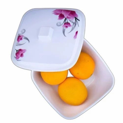Square Melamine Serving Bowl - 6x6 Inch, White | 750ml, Microwave & Dishwasher Safe, Heat Resistant, Polished Finish