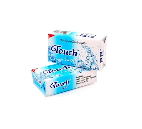 Touch Cool Bath Soap - White Solid Rectangle Bar, Paper Box | Skin Friendly, High Foam, Moisture Locking, Gentle Cleansing