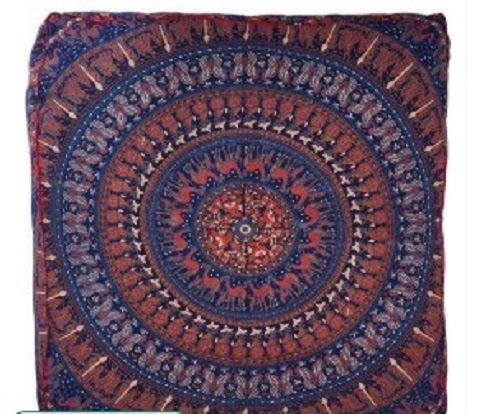 Elephant Mandala Box Cushion Cover