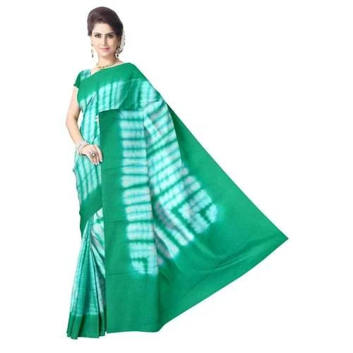Ladies Green & White Saree