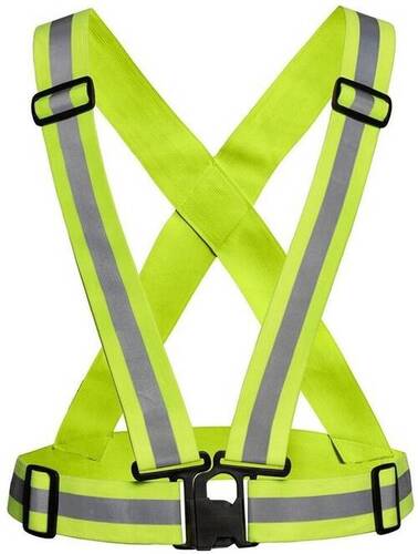 Reflective Cross Safety Belt - Green, Standard Size | Good Quality, Comfortable, Eco Friendly, Long Lasting