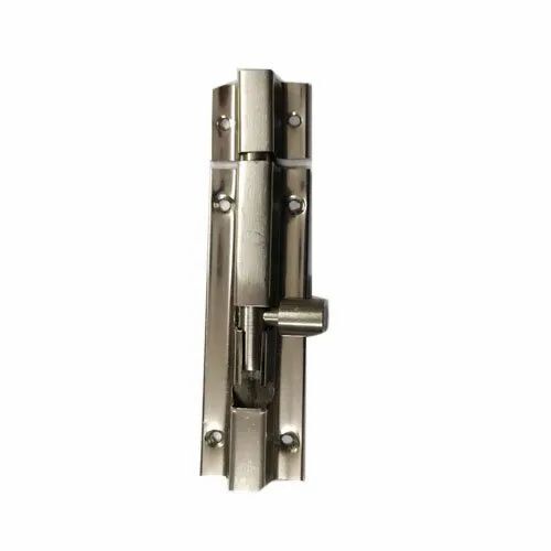 Stainless Steel Tower Bolt - 4 Inch, 8mm Rod Thickness, Silver | Corrosion Resistant, Polished Finish, Door Mount
