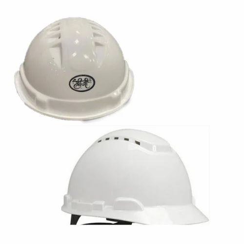 White Safety Helmet - Plastic, Standard Size, White | Open Face, Eco Friendly, Long Lasting, Workplace Safety