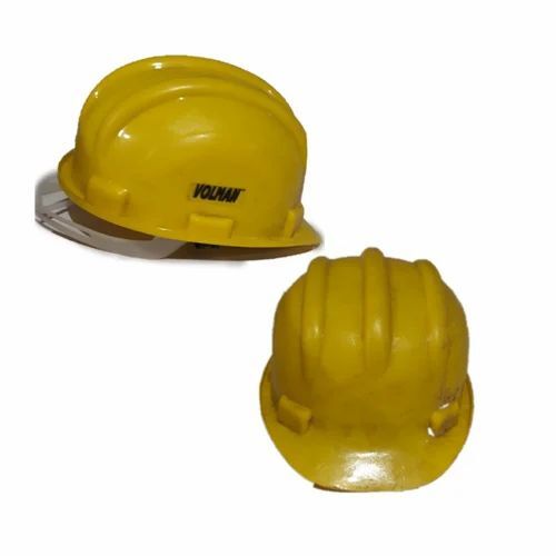 Yellow Plastic Safety Helmet - Plastic Standard, Yellow | Open Face, Workplace Safety, Eco Friendly, Long Lasting