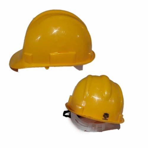 Yellow Safety Helmet - Plastic, Standard Size, Yellow | Open Face Workplace Safety Helmet, Eco Friendly, Long Lasting, New Condition