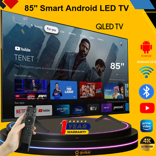 85 Inch Smart Android Led Tv - Plastic Construction, 4K Resolution, 50 Hz Refresh Rate | Multiple Hdmi Ports, 220 Volt Power Supply, Built-In App Access - Color: Yes