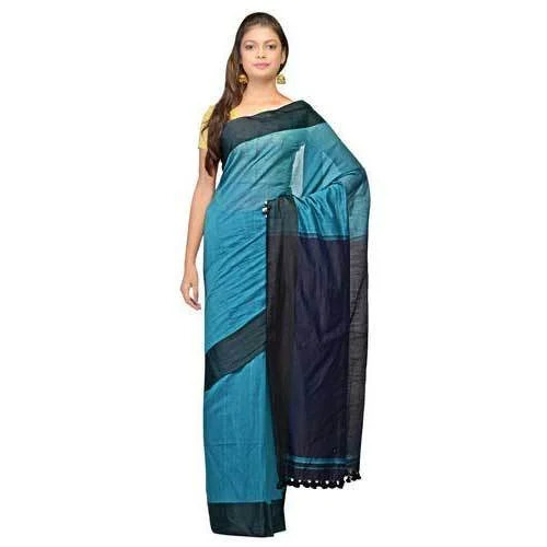 Blue Cotton Saree