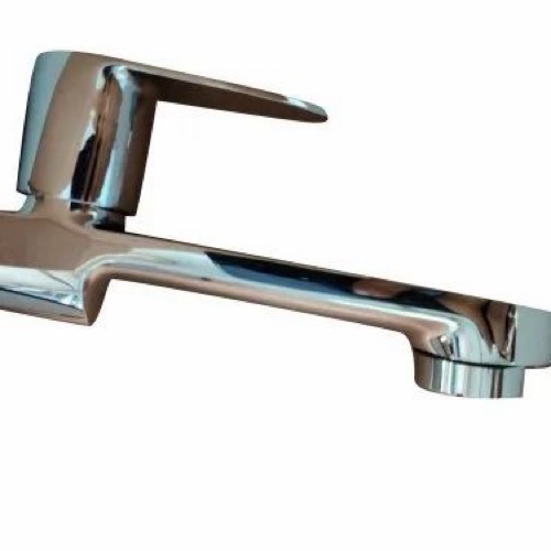 Brass Long Body Water Tap - Brass, Rectangular, Chrome-Plated, Silver | Durable, Corrosion Resistant, Leak Proof, Deck-Mounted