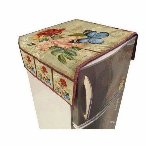 Flower Printed Fridge Top Cover