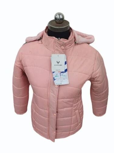 Women Baby Pink Polyester Full Sleeve Jacket - Age Group: Adults