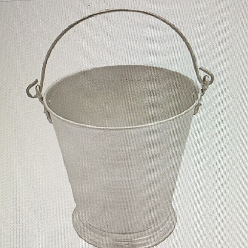 5 Mm Thickness High-Quality Aluminum Bucket With Handles, 8 Liter Capacity - Wear-Resistant, Lightweight, Silver Polished Finish, Versatile Usage