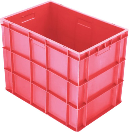 50 L Plastic Storage Crate - Plastic 400x300x120 mm, Red | Eco Friendly, Water Resistant, Double Faced