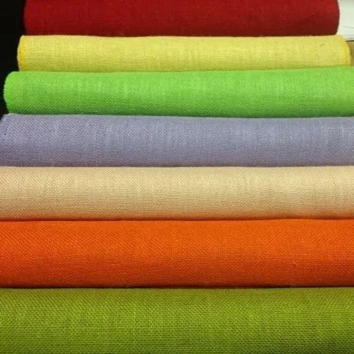 Coloured Jute Fabric - Cotton, Customize Size, Multicolor | Washable, Plain Pattern