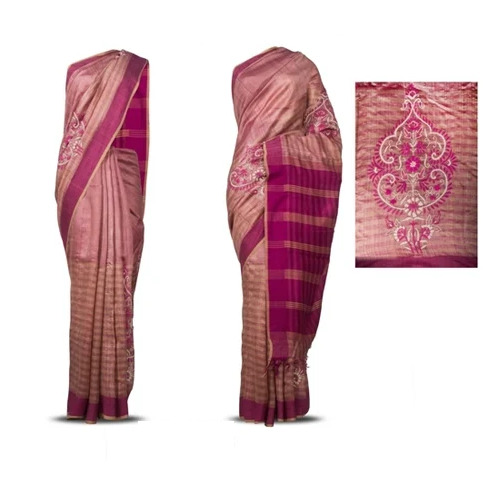 Embroidered Silk Saree - Silk 6.3 Meter With Blouse Piece, Embroidered Party Wear Winter Style