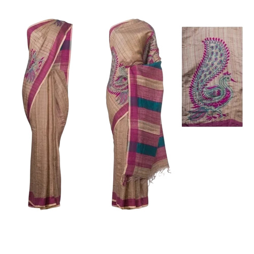 Fancy Embroidered Saree - Silk, 6 Meter, With Blouse Piece | Women, Party Wear, Winter Embroidery