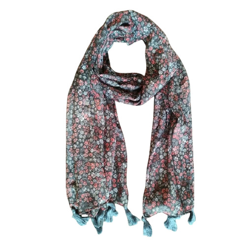 Floral Printed Poly Cotton Scarf