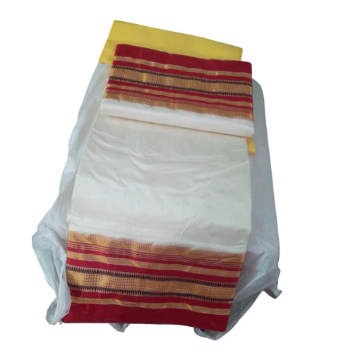 Garad Silk Saree - Silk, 6 Meter, White | Machine Wash, Winter, Bengali Style