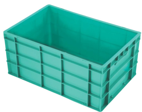 Green Plastic Storage Crate - Plastic 400x300x320 mm, Green | 35 L Capacity, Water Resistant, Eco Friendly, Fine Finish