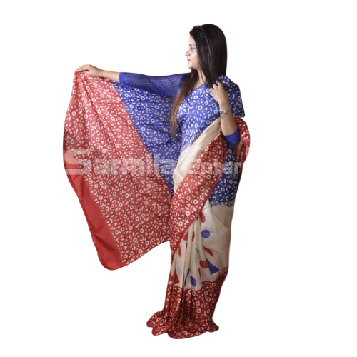 Hand Block Printed Silk Saree