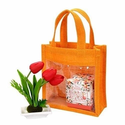 Jute Mini Bags With Window