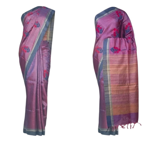 Ladies Silk Embroidered Sarees - Silk, 6 Meter, With Blouse Piece | Women, Party Wear, Bengali Embroidery Winter