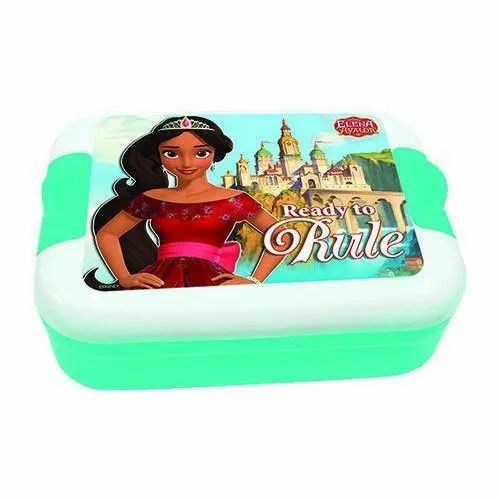 Plastic Printed Lunch Box - Plastic, Various Sizes, Multi-Colour | Dishwasher Safe, Heat Resistant, Polished Finish