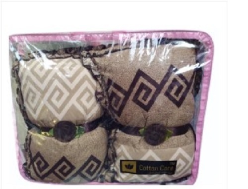 Queen Size Brown Cotton Bed Sheet Set