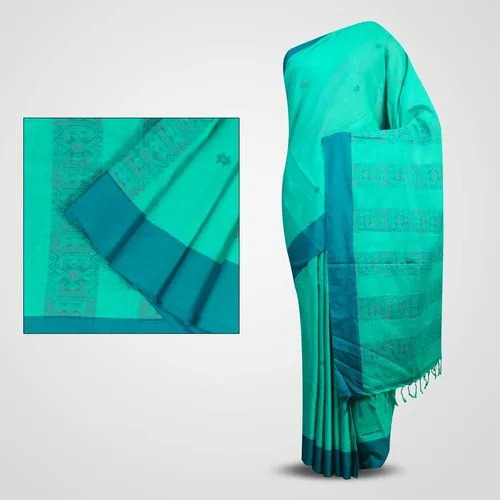 Sea Green Designer Embroidered Saree