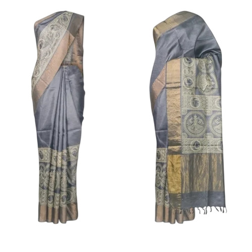 Shiny Silk Embroidered Sarees - Silk, 6 Meter, With Blouse Piece | Women, Party Wear, Bengali Style, Winter Embroidery