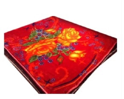 Floral Printed Double Bed Mink Blanket