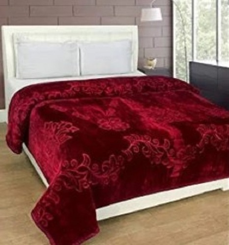Maroon Double Bed Mink Blanket